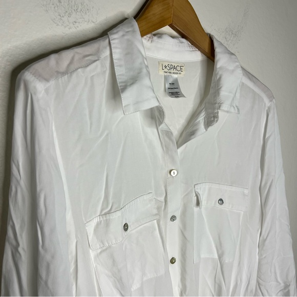 L*Space Women's Amelia Mini Dress White Sz S Long Sleeves - Picture 5 of 9